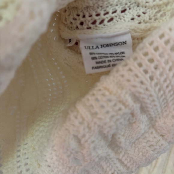 Ulla Johnson Celeste Pointelle Pullover Knit Cream Popcorn Sweater Size XS Petit - Picture 12 of 17